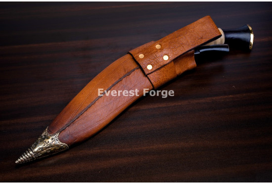 Hand-Forged Bhojpure Kukri Knife, Bone and Horn Handle