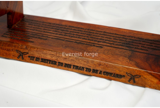 Engraved Wooden Blade Display Stand 