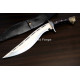 Hand-Forged Kukri, Carved Brass Pommel