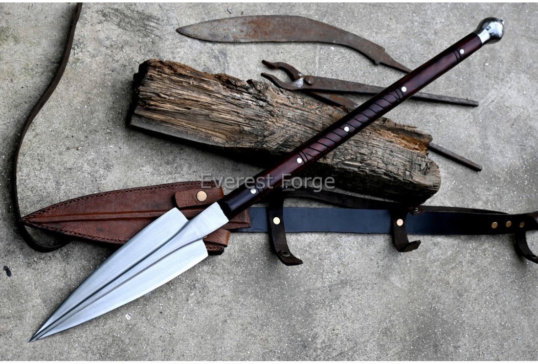 Viking Spear hand-forged authentic Norse war spear with broad leaf blade