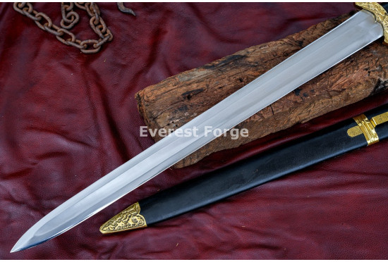 Hand-Forged 9th-Century Viking Sword – Full-Tang Norse Blade with Decorated Guard & Pommel