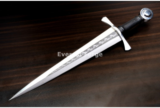 Hand-Forged Quillon Dagger, Wheel Pommel