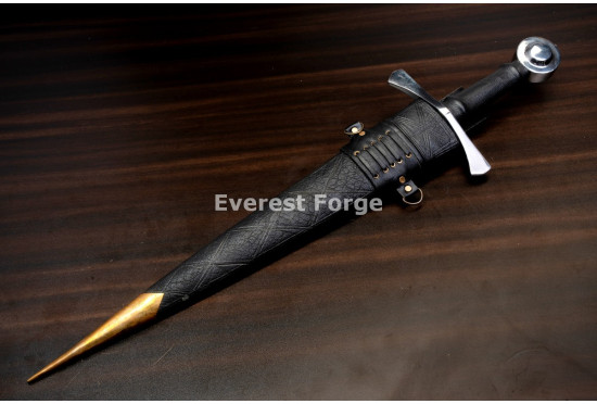 Hand-Forged Quillon Dagger, Wheel Pommel