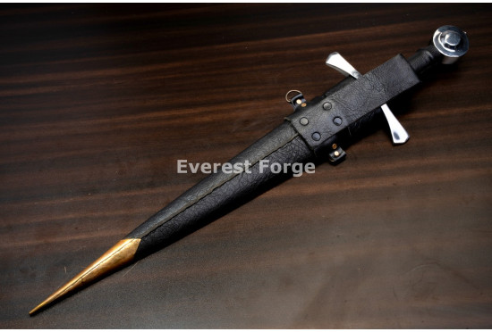 Hand-Forged Quillon Dagger, Wheel Pommel