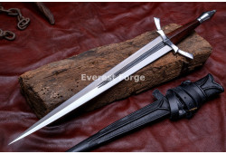 Hand-Forged Fantasy Short Sword, Fullered Rosewood Hilt
