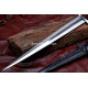 Hand-Forged Fantasy Short Sword, Fullered Rosewood Hilt