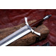 Hand-Forged Fantasy Short Sword, Fullered Rosewood Hilt