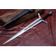 Hand-Forged Fantasy Short Sword, Fullered Rosewood Hilt