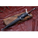 Hand-Forged Fantasy Short Sword, Fullered Rosewood Hilt