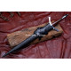 Hand-Forged Fantasy Short Sword, Fullered Rosewood Hilt