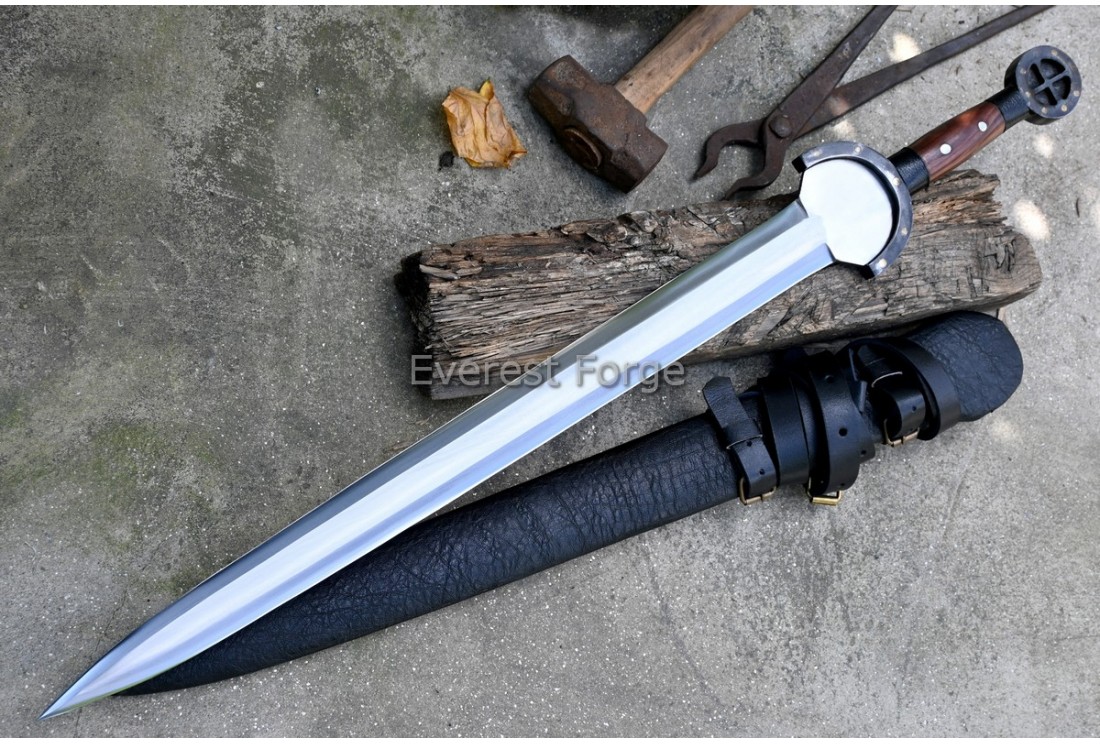 Ancient Greek Xiphos sword hand-forged hoplite blade — Everest Forge Nepal