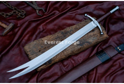 Hand-Forged Zulfiqar Sword – Forked-Tip 5160 Blade, Heritage Collector's Piece