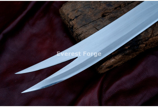 Hand-Forged Zulfiqar Sword – Forked-Tip 5160 Blade, Heritage Collector's Piece