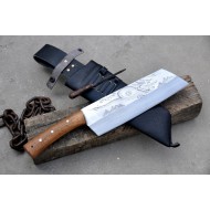 Forged Bone Cleaver-Dragon Engraved
