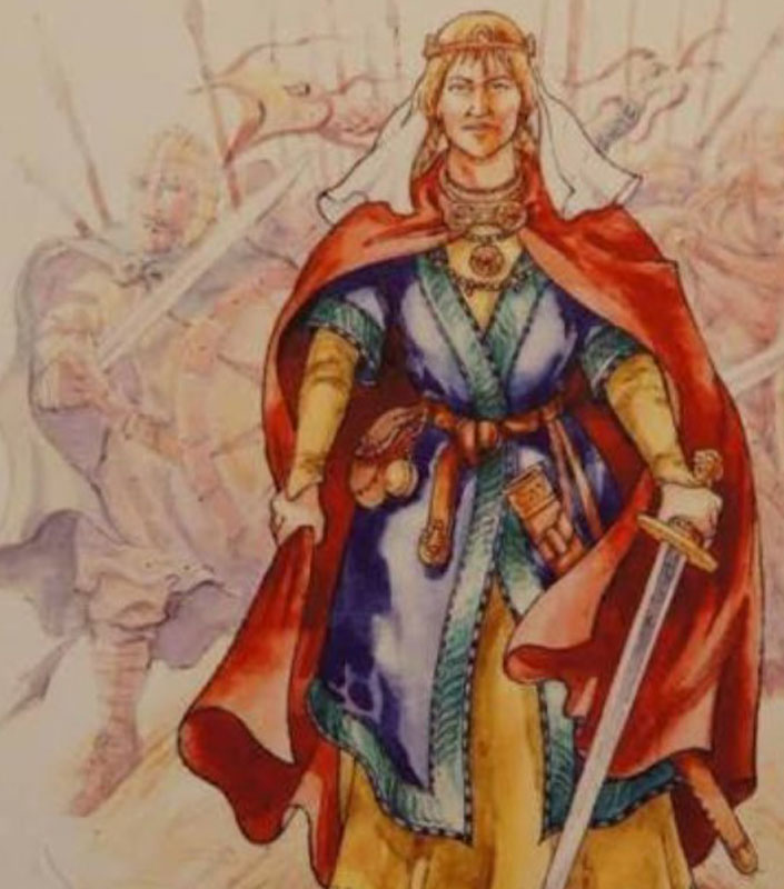 Aethelflaed the Lady of the Mercians with her Viking-age sword - hand-forged blades by Everest Forge