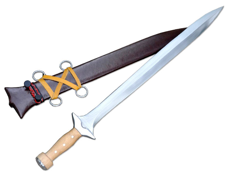 Ancient Greek Xiphos sword – leaf shaped double edged short sword used by Greek hoplites