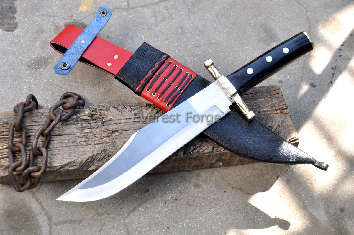 Classic Regent Bowie with Horn Handle – Hand Forged Survival Knife by Everest Forge