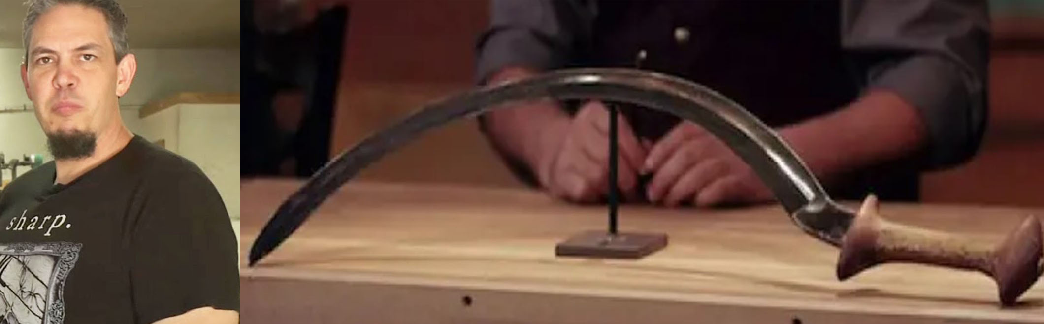 Burt Foster forging a Shotel sword on Forged in Fire