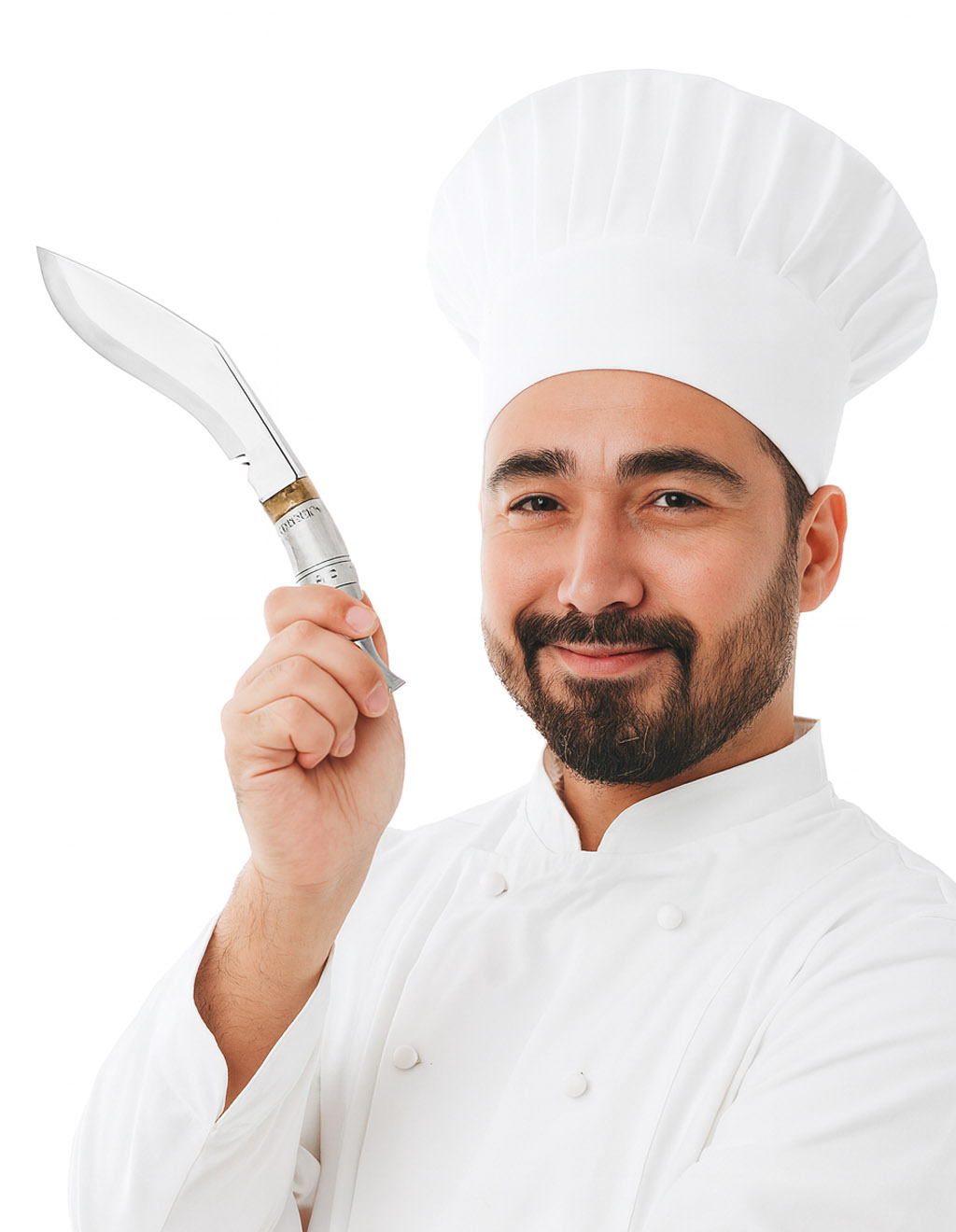 Chef holding kukri