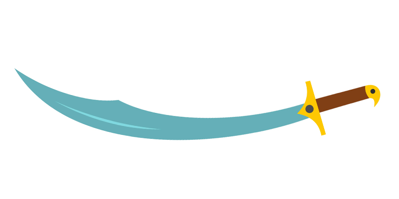 Curved Middle Eastern Scimitar Sword