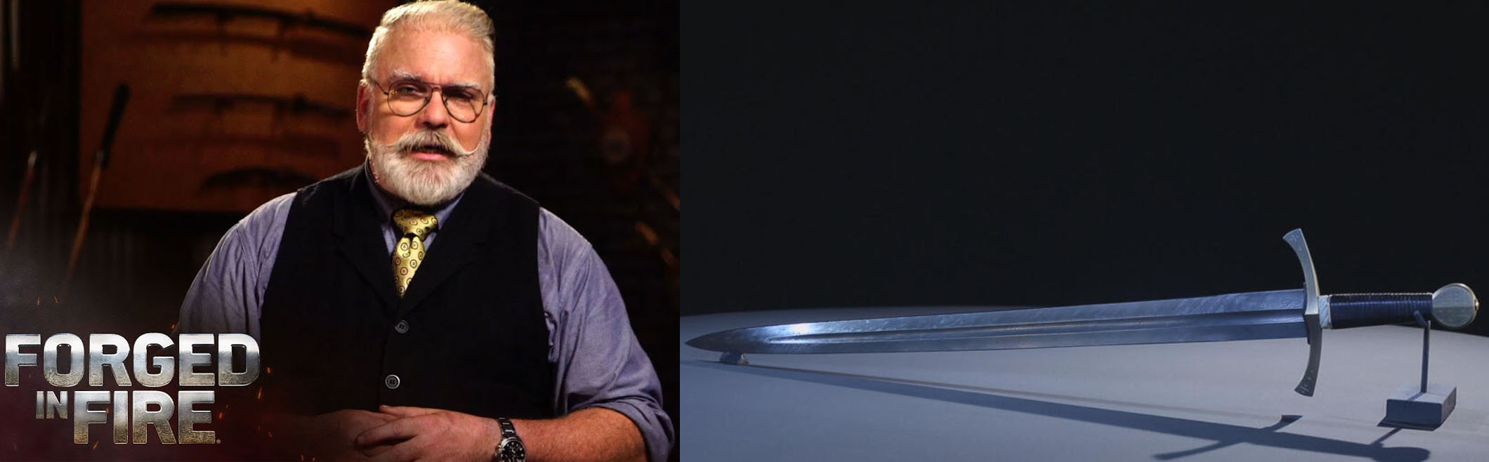 David Baker forging a Medieval Arming Sword on Forged in Fire