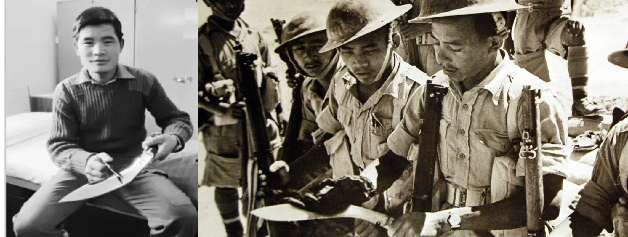 Gurkhas taking care of their kukri