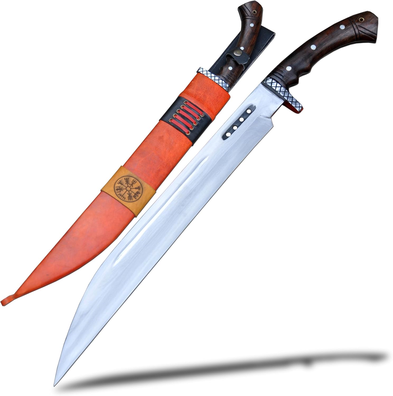 Runic Long Seax — hand-forged rune-engraved seax sword, Everest Forge