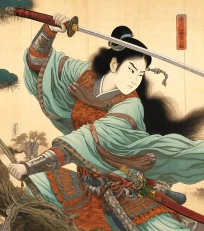 Khutulun the undefeated Mongol warrior princess with her sabre - hand-forged swords by Everest Forge