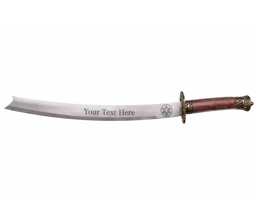 Personalized hand forged machete with custom engraving Everest Forge