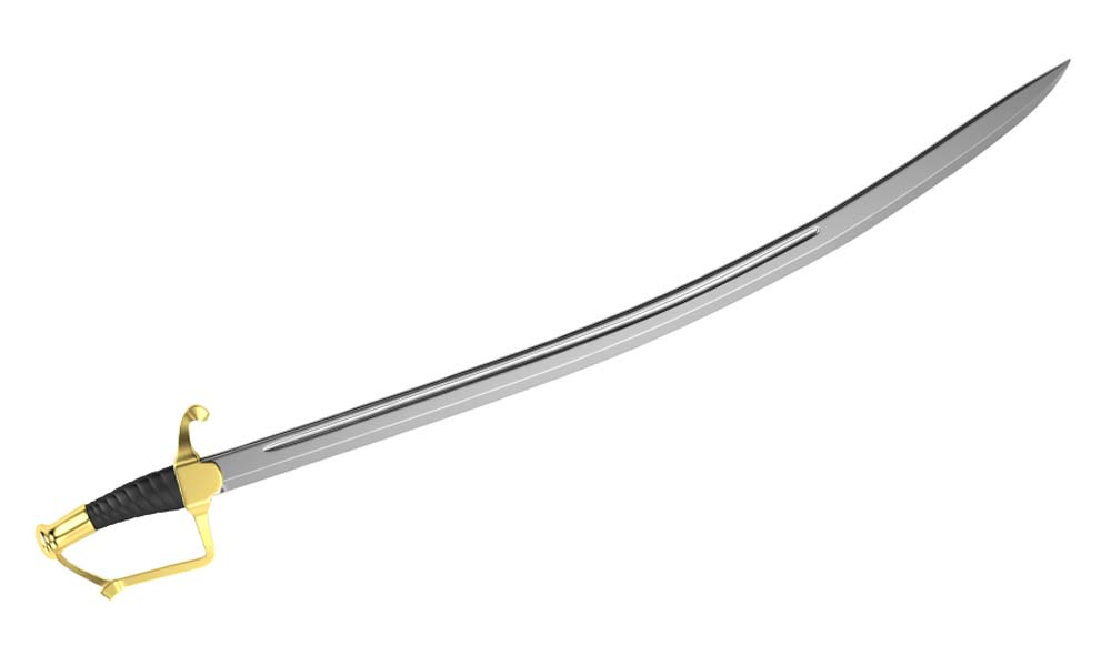 Sabre sword for self defense and practical use curved slashing blade