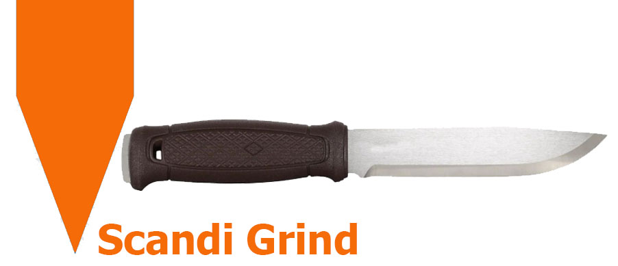 Scandinavian grind blade design with single wide bevel extending to the edge for wood carving and bushcraft use