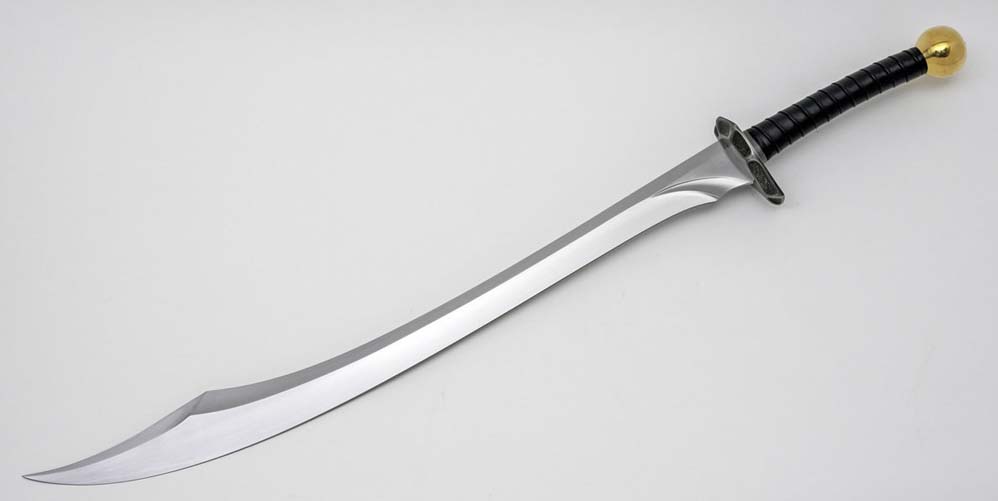 Scimitar sword for self defense and practical use curved single edged slicing blade