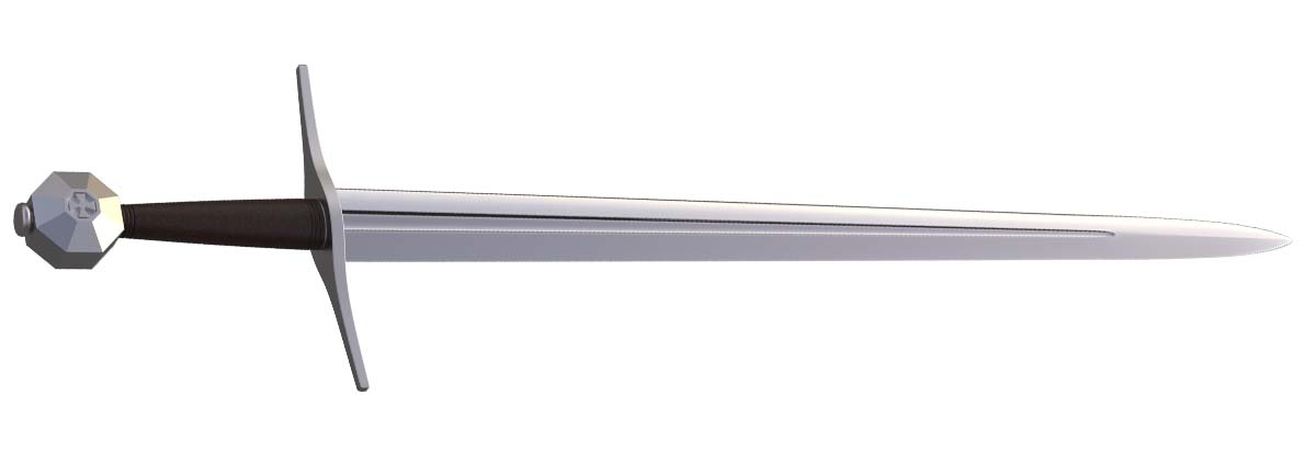 Single fuller sword blade example showing central fuller design