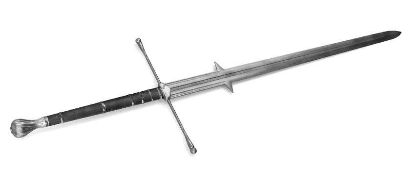 Italian Spadone greatsword two handed sword with long blade for battlefield use