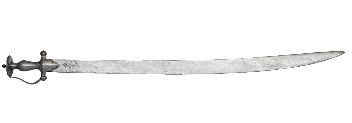 Talwar sword with curved blade and traditional Indian hilt used in cavalry combat