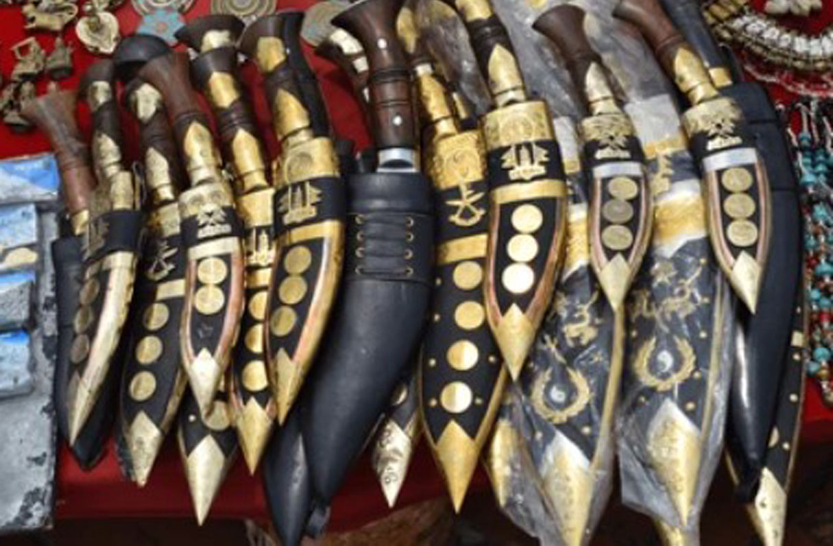 Tourist quality kukri with decorative finish