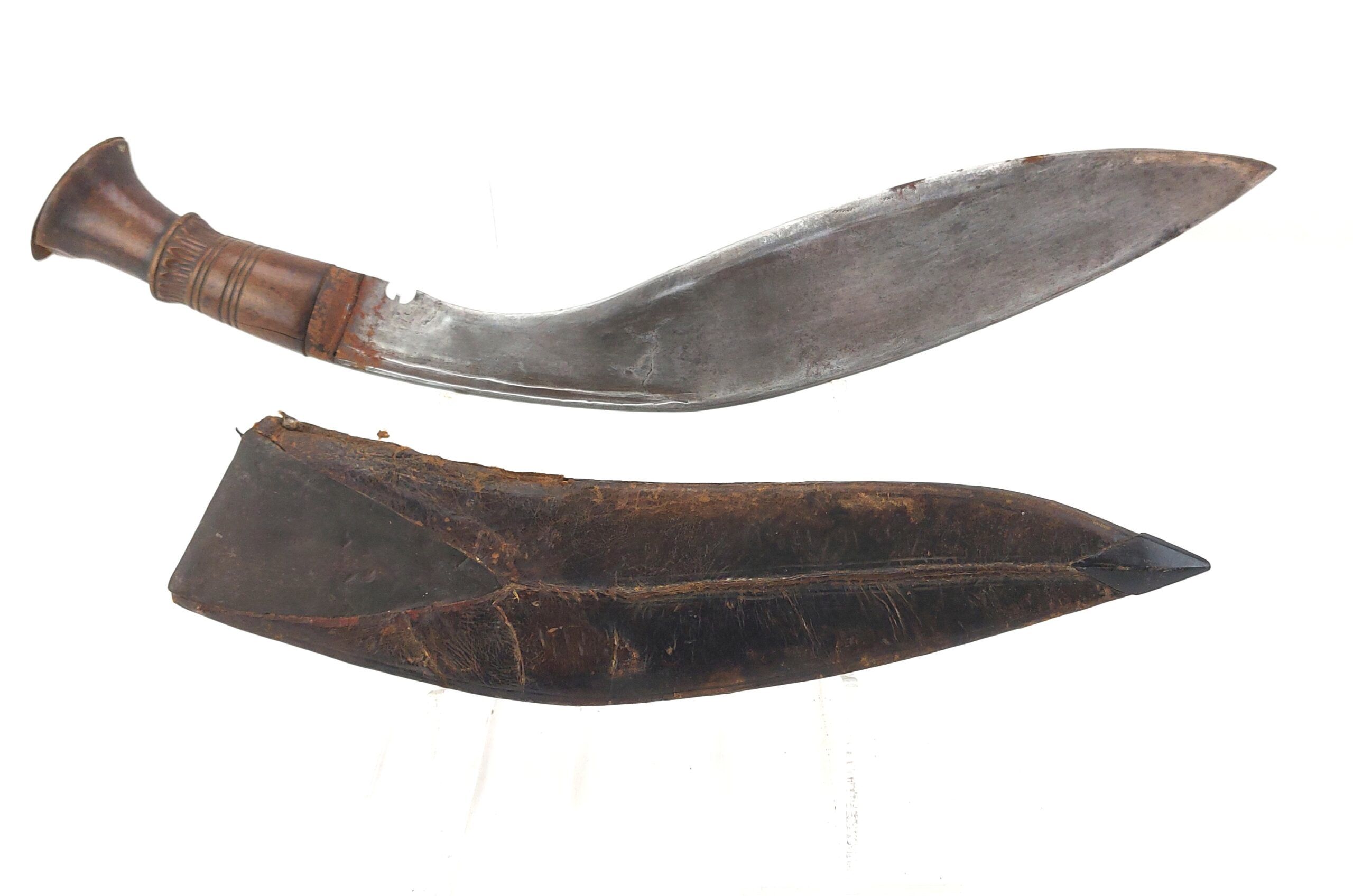 18th Century Bhojpure Kukri with Traditional Leather Scabbard – Hand-Forged in Nepal