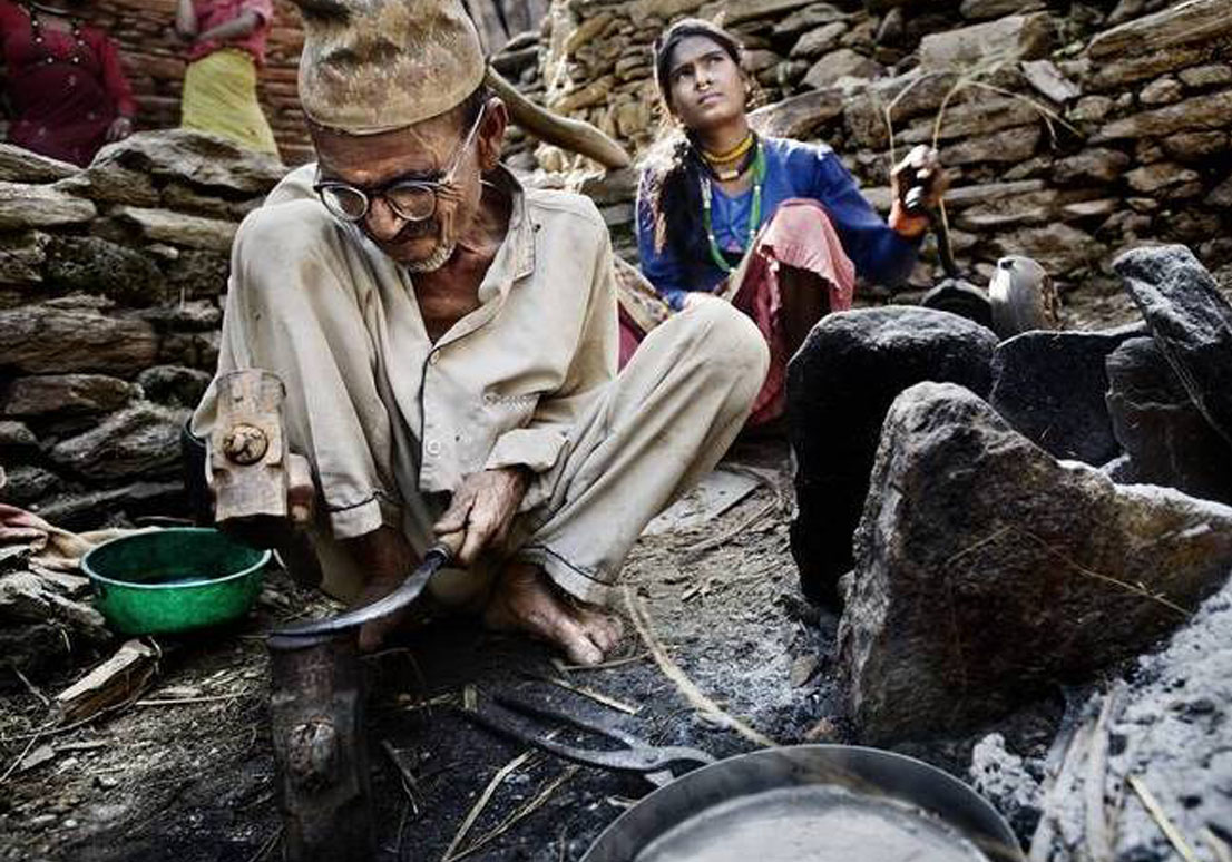 Traditional Nepali forging at Everest Forge