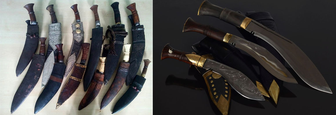 Traditional types of kukris and khukuris