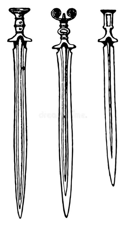 Leaf-shaped Bronze Age sword blade profile