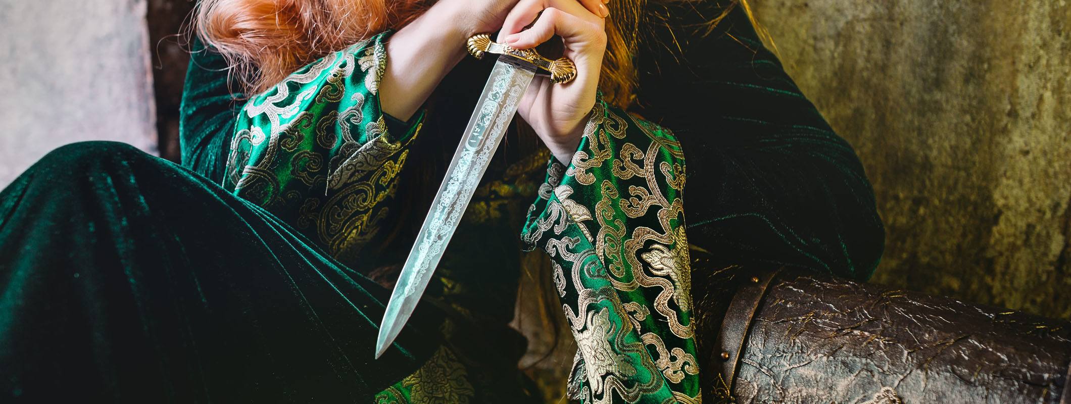 Hand-forged fantasy dagger carried by women
