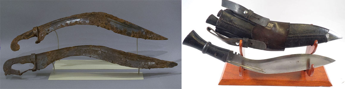 Is kukri originated from kopis or machaira comparison