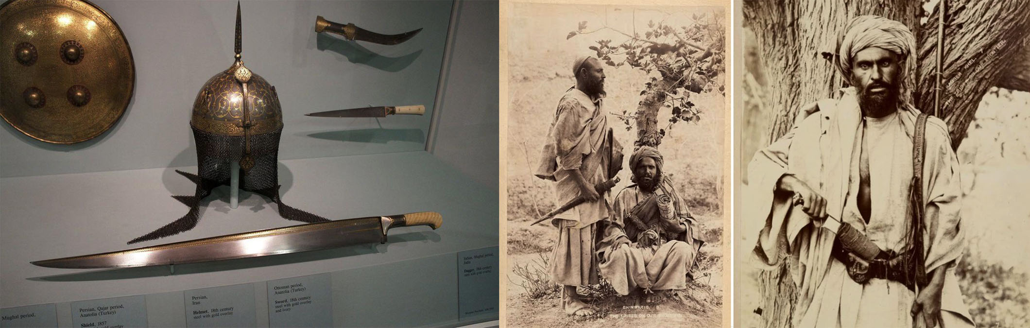 Khyber sword displayed in a museum — Khyber Pass, 1890 (c). From 22 series of photos.
