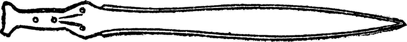 Leaf-shaped blade illustration (Celtic sword profile)