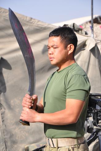 18-inch Maar Khukuri with rosewood handle for Dashain ritual sacrifice