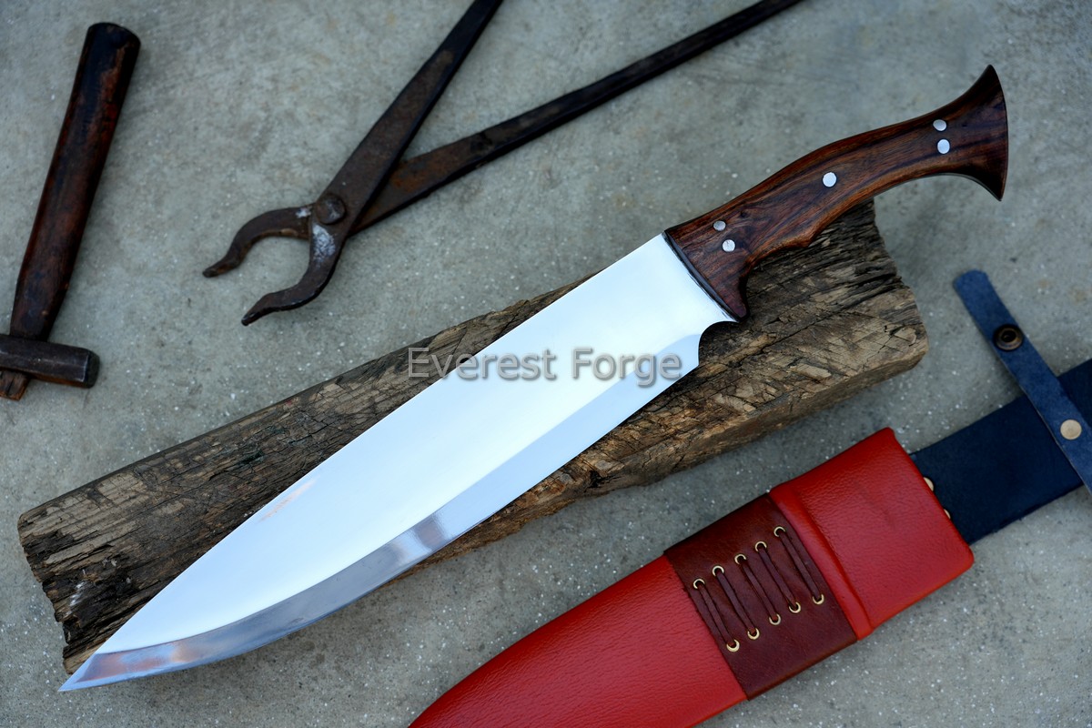 Polished Barong Machete with Leaf Blade Design