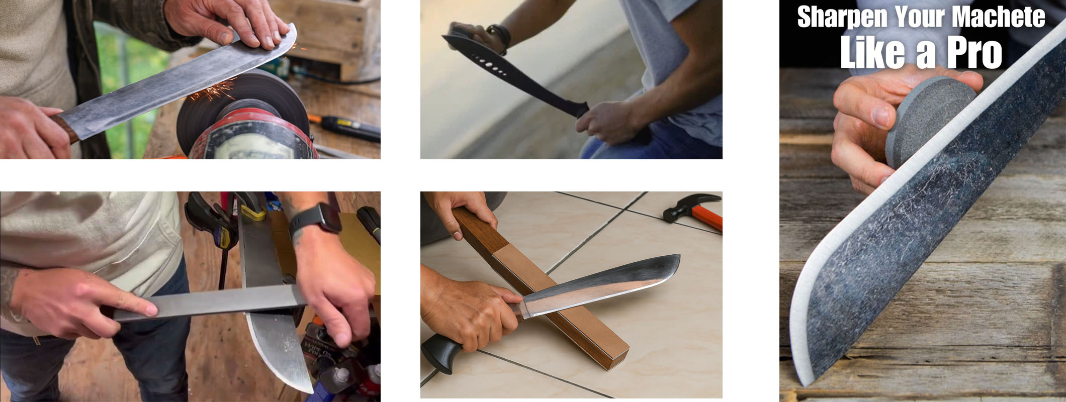 Different methods of sharpening a machete