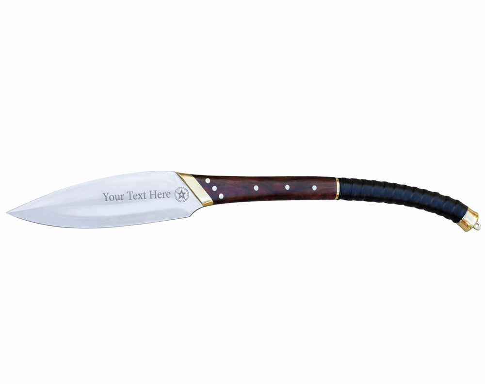 Personalized hand forged hunting spear with custom engraving Everest Forge