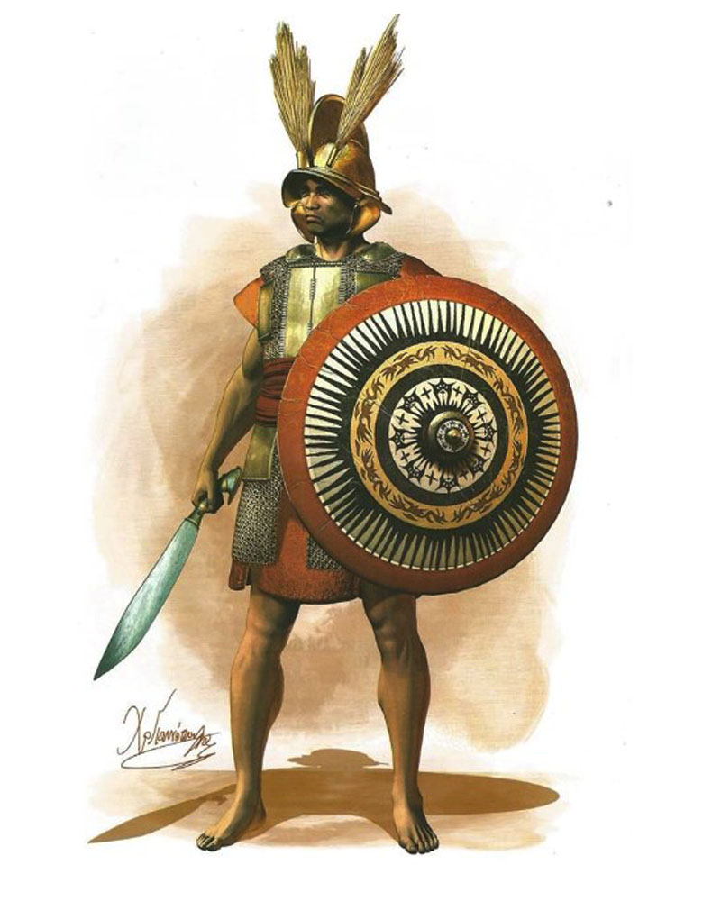 Moro warrior holding a Barong machete