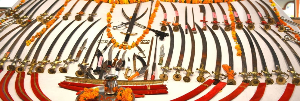 Hindu sword worship ritual khadga divine weapons gods and goddesses India Nepal